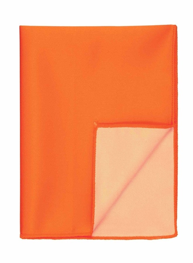 TieMart Tangerine Solid Color Pocket Square - Image 4